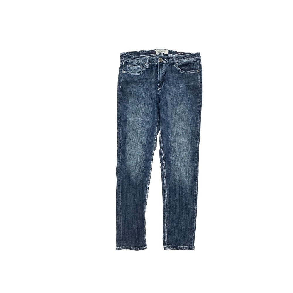 VGS Womens Skinny Jeans Dark Wash‎ Embroidered Pockets Blue Size 10 VGS-P9195A
